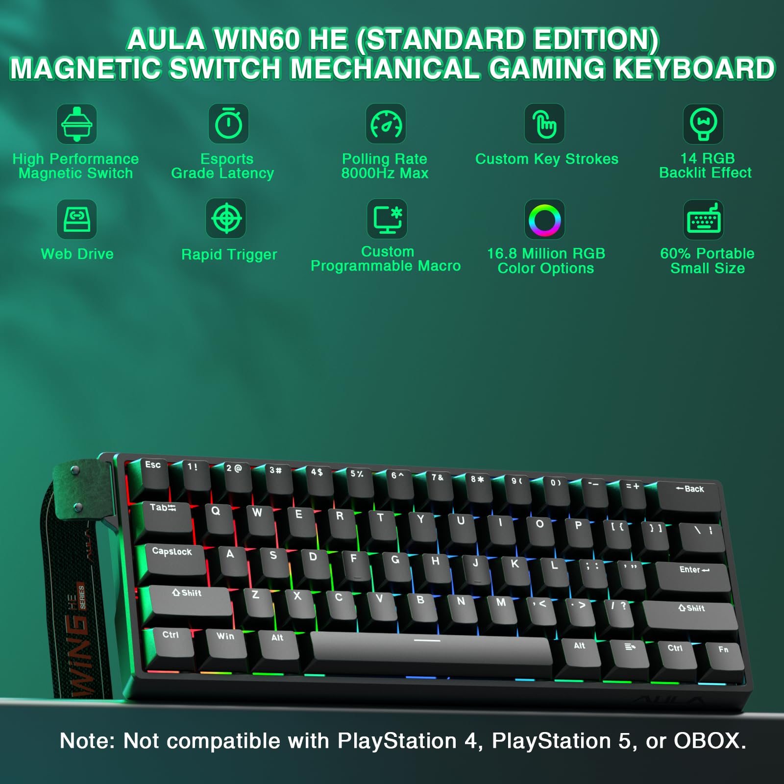 Amazon | Aula WIN60 HE - 60%メカニカルゲーミングキーボード有線